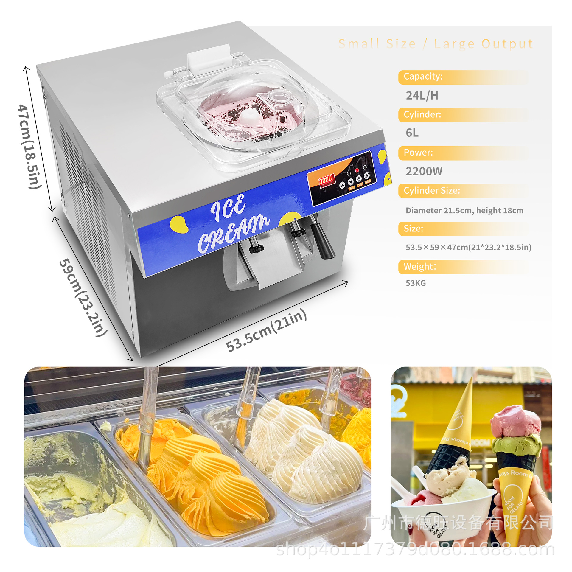 24L/H Ice Cream Machine, Coffe - Equipment Of Coffee Machine ulasan dan harga