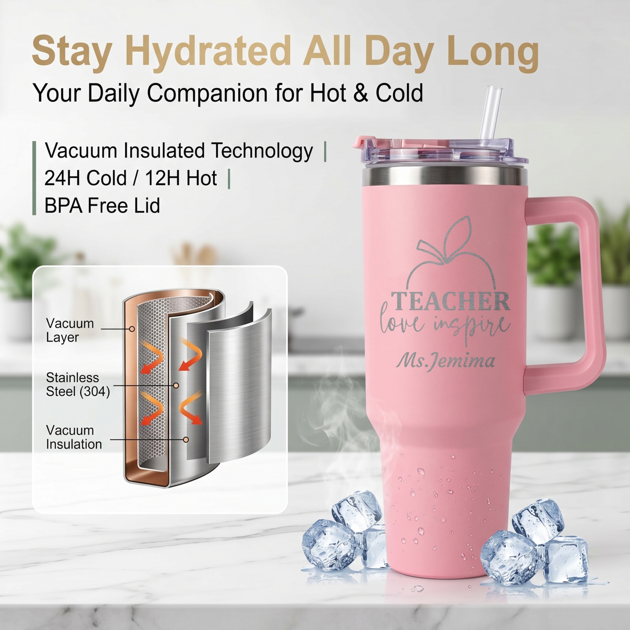 1L Teacher personalized text b - Coffee Equipment For Camping ulasan dan harga